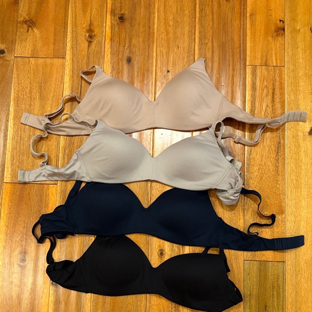 Calvin Klein Women's Bra Set of 4- black, navy, tan, taupe